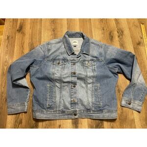 Old Navy Jacket, Women's Plus Size XXL, Blue, Jeans, Button Up, Pockets
